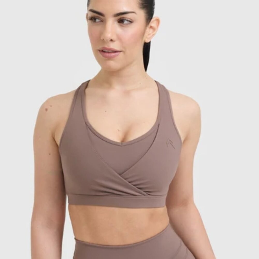 ✨HPx2✨NWOT oner active medium support brown layered sports bra